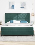 vidaXL Легло с пружинирана основа Тъмен зелен 200 x 180 cm Кадифе