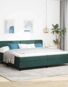 vidaXL Легло с пружинирана основа Тъмен зелен 200 x 200 cm Кадифе