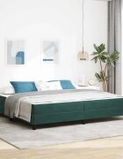 vidaXL Легло с пружинирана основа Тъмен зелен 200 x 210 cm текстил