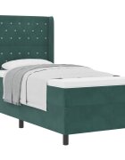 vidaXL Легло с пружинирана основа Тъмен зелен 90 x 190 cm Кадифе