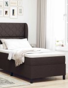 vidaXL Легло с пружинирана основа Тъмнокафяв 100 x 200 cm текстил