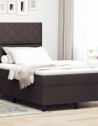 vidaXL Легло с пружинирана основа Тъмнокафяв 120 x 190 cm текстил