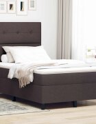 vidaXL Легло с пружинирана основа Тъмнокафяв 120 x 190 cm текстил