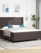 vidaXL Легло с пружинирана основа Тъмнокафяв 180 x 200 cm текстил