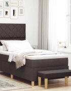 vidaXL Легло с пружинирана основа Тъмнокафяв 200 x 100 cm текстил