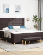 vidaXL Легло с пружинирана основа Тъмнокафяв 200 x 180 cm текстил