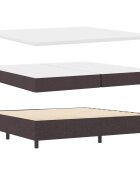 vidaXL Легло с пружинирана основа Тъмнокафяв 200 x 200 cm текстил