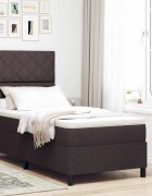 vidaXL Легло с пружинирана основа Тъмнокафяв 90 x 190 cm текстил