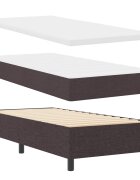 vidaXL Легло с пружинирана основа Тъмнокафяв 90 x 190 cm текстил