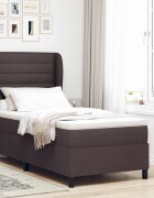 vidaXL Легло с пружинирана основа Тъмнокафяв 90 x 200 cm текстил
