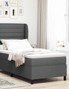 vidaXL Легло с пружинирана основа Тъмносив 100 x 200 cm текстил