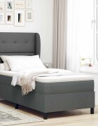 vidaXL Легло с пружинирана основа Тъмносив 100 x 200 cm текстил