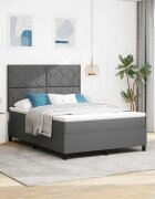vidaXL Легло с пружинирана основа Тъмносив 140 x 190 cm текстил