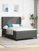 vidaXL Легло с пружинирана основа Тъмносив 140 x 190 cm текстил