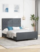 vidaXL Легло с пружинирана основа Тъмносив 140 x 200 cm Кадифе