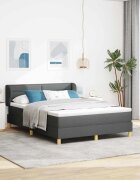 vidaXL Легло с пружинирана основа Тъмносив 160 x 200 cm текстил