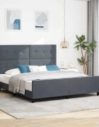 vidaXL Легло с пружинирана основа Тъмносив 180 x 200 cm Кадифе