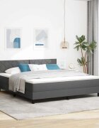 vidaXL Легло с пружинирана основа Тъмносив 180 x 200 cm текстил