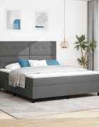 vidaXL Легло с пружинирана основа Тъмносив 180 x 200 cm текстил