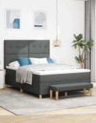 vidaXL Легло с пружинирана основа Тъмносив 200 x 160 см текстил