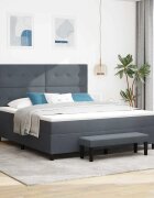 vidaXL Легло с пружинирана основа Тъмносив 200 x 180 cm Кадифе