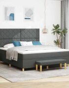 vidaXL Легло с пружинирана основа Тъмносив 200 x 180 cm текстил