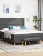 vidaXL Легло с пружинирана основа Тъмносив 200 x 180 cm текстил