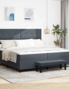 vidaXL Легло с пружинирана основа Тъмносив 200 x 200 cm Кадифе