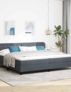 vidaXL Легло с пружинирана основа Тъмносив 200 x 200 cm Кадифе