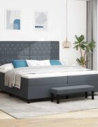 vidaXL Легло с пружинирана основа Тъмносив 200 x 200 cm Кадифе