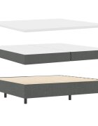 vidaXL Легло с пружинирана основа Тъмносив 200 x 200 cm текстил