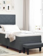 vidaXL Легло с пружинирана основа Тъмносив 200 x 90 см Кадифе