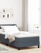 vidaXL Легло с пружинирана основа Тъмносив 90 x 190 cm Кадифе