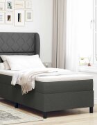 vidaXL Легло с пружинирана основа Тъмносив 90 x 190 cm текстил