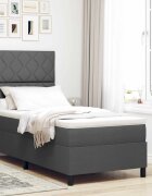 vidaXL Легло с пружинирана основа Тъмносив 90 x 190 cm текстил