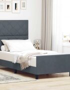 vidaXL Легло с пружинирана основа Тъмносив 90 x 200 cm Кадифе