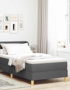 vidaXL Легло с пружинирана основа Тъмносив 90 x 200 cm текстил