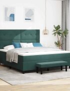 vidaXL Легло с пружинирана основа Тъмнозелено 200 x 180 cm Кадифе
