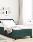 vidaXL Легло с пружинирана основа Тъмнозелено 90 x 190 cm Кадифе