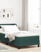 vidaXL Легло с пружинирана основа Тъмнозелено 90 x 190 cm Кадифе