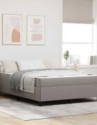vidaXL Легло с пружинирана основа Таупе 140 x 190 cm текстил