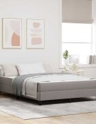 vidaXL Легло с пружинирана основа Таупе 160 x 200 cm текстил