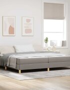 vidaXL Легло с пружинирана основа Таупе 200 x 200 cm текстил