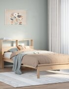 vidaXL Легло с рафтове за книги без матрак 75x190 см бор масив