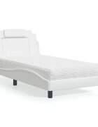 vidaXL Легло Viana без матрак бяло 100x200 см изкуствена кожа