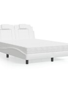 vidaXL Легло Viana без матрак бяло 140x190 см изкуствена кожа