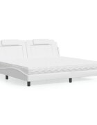 vidaXL Легло Viana без матрак бяло 200x200 см изкуствена кожа