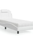 vidaXL Легло Viana без матрак бяло 90x190 см изкуствена кожа