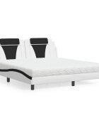 vidaXL Легло Viana без матрак бяло и черно 180x200 см изкуствена кожа