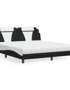vidaXL Легло Viana без матрак бяло и черно 180x200 см изкуствена кожа